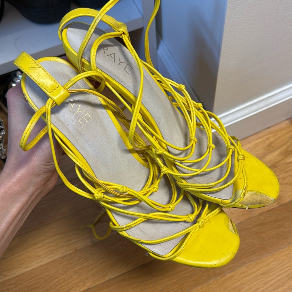 RAYE LACE UP HEELS IN YELLOW